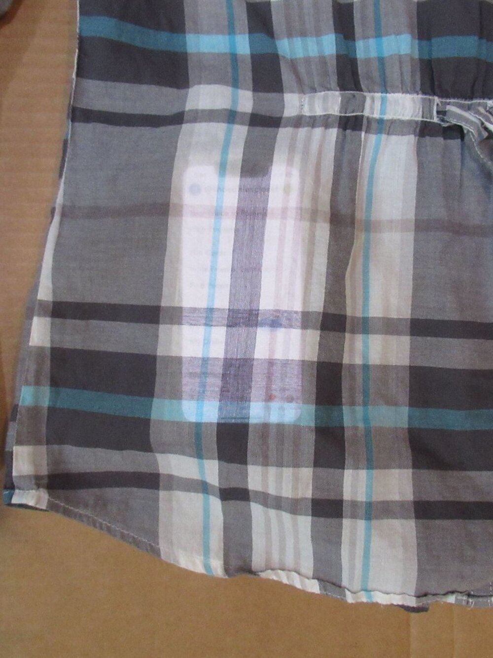 Aeropostale 100% Cotton Plaid Cinch Waist Button-Down Top | Size Small - Picture 9 of 12